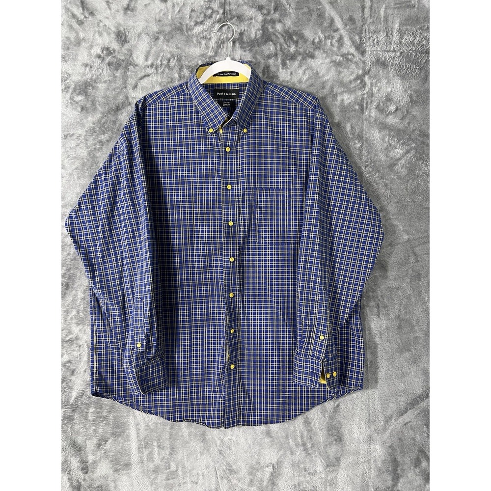 Paul Fredrick Classic Striped dress shirt  100% Cotton Size 17 1/2